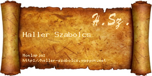 Haller Szabolcs névjegykártya